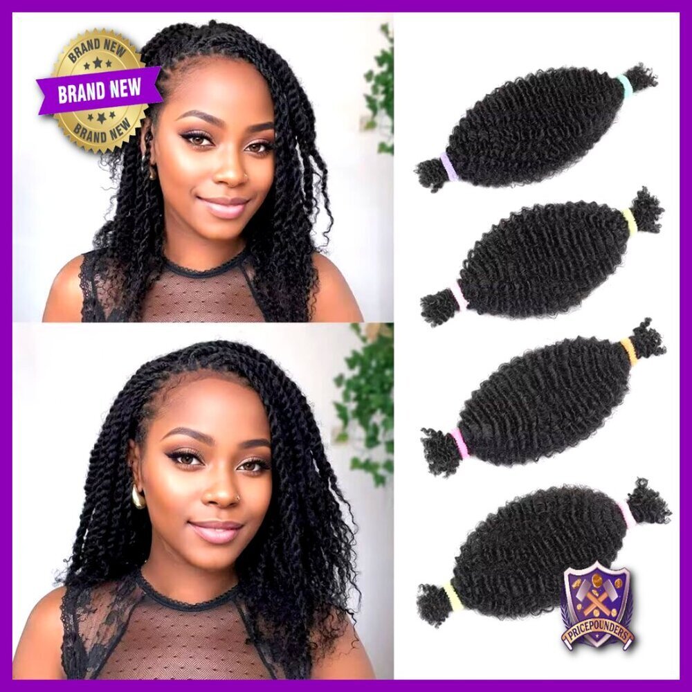 Human Hair Extensions Pre-Separated Springy Afro Twist Crochet Braiding Bundles